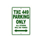 TXC 449 Motorbike Parking Only All Others Will Be Towed Aluminum Metal Sign