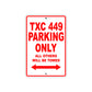 TXC 449 Motorbike Parking Only All Others Will Be Towed Aluminum Metal Sign