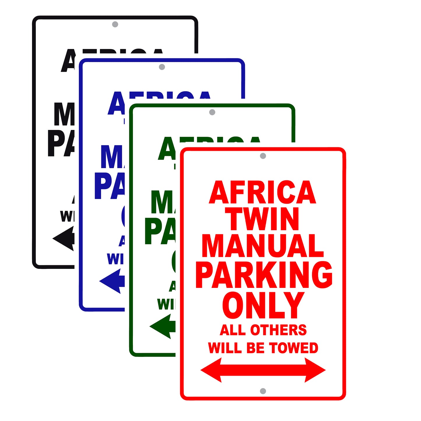 Africa Twin Manuals Motorbike Parking Only All Others Will Be Towed Aluminum Metal Sign