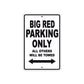 Big Red Motorbike Parking Only All Others Will Be Towed Aluminum Metal Sign