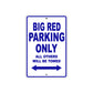 Big Red Motorbike Parking Only All Others Will Be Towed Aluminum Metal Sign