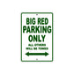 Big Red Motorbike Parking Only All Others Will Be Towed Aluminum Metal Sign