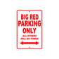 Big Red Motorbike Parking Only All Others Will Be Towed Aluminum Metal Sign