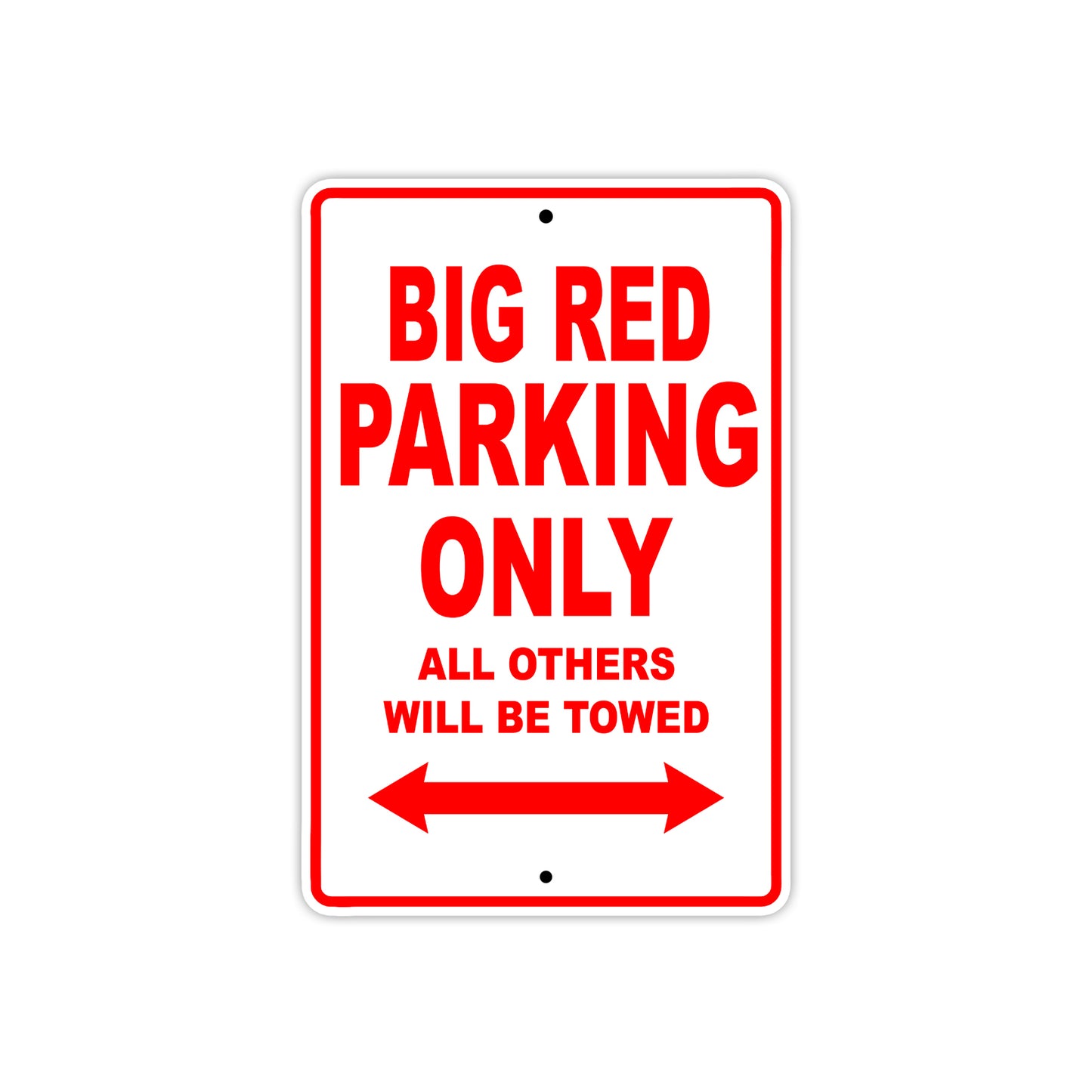 Big Red Motorbike Parking Only All Others Will Be Towed Aluminum Metal Sign