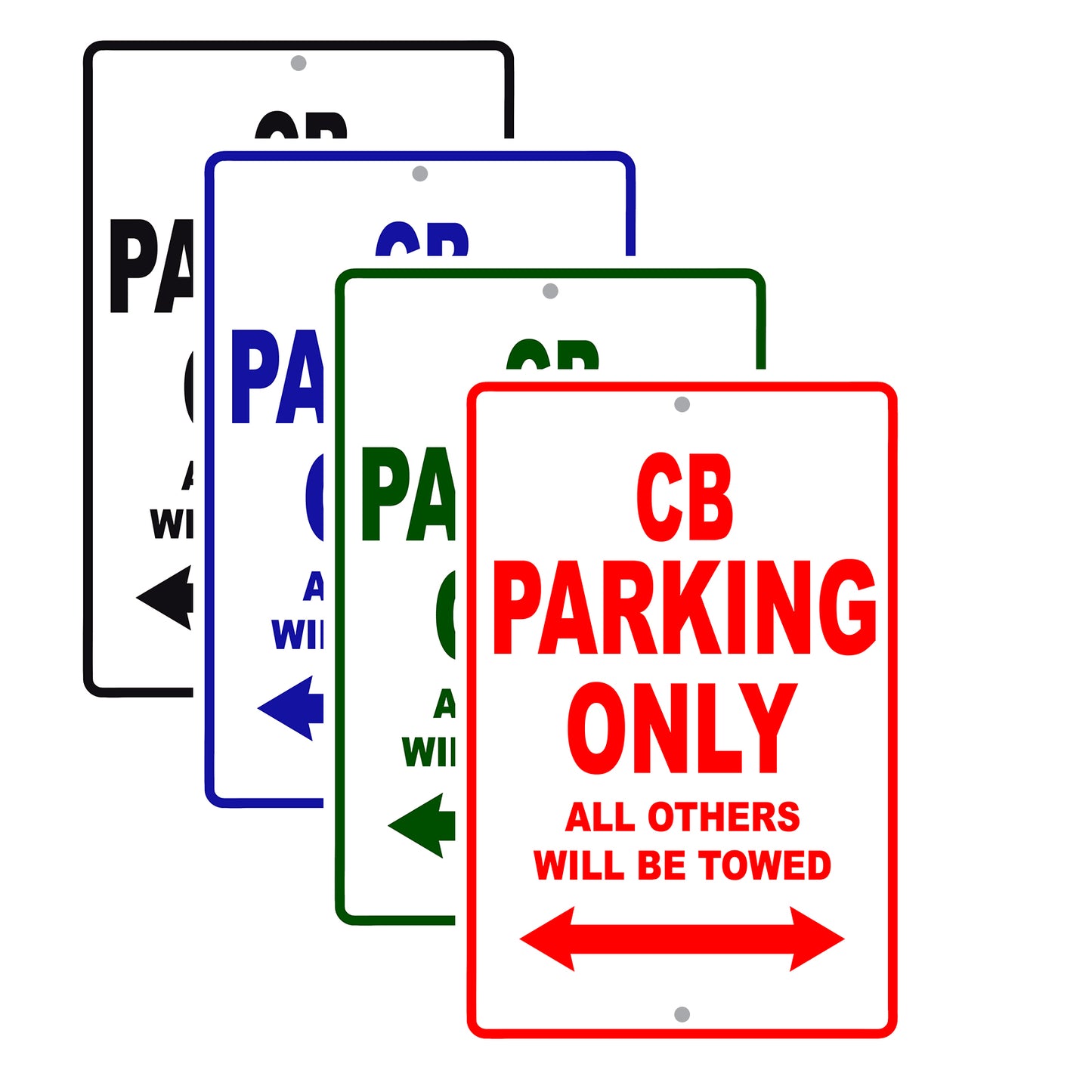 CB Motorbike Parking Only All Others Will Be Towed Aluminum Metal Sign