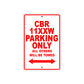 CBR 11XXW Motorbike Parking Only All Others Will Be Towed Aluminum Metal Sign