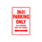 DN-01 Motorbike Parking Only All Others Will Be Towed Aluminum Metal Sign
