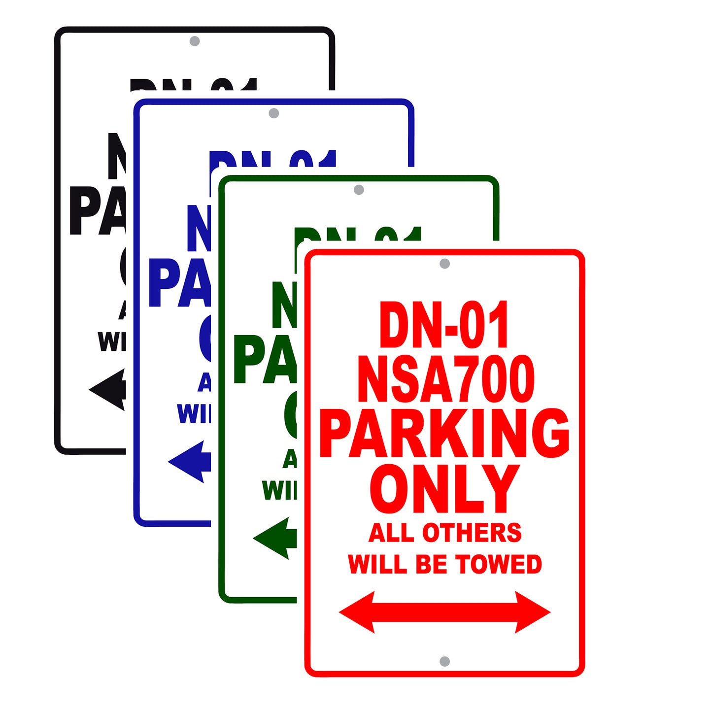 DN-01 NSA700 Motorbike Parking Only All Others Will Be Towed Aluminum Metal Sign