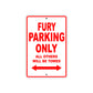 Fury Motorbike Parking Only All Others Will Be Towed Aluminum Metal Sign