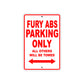 Fury ABS Motorbike Parking Only All Others Will Be Towed Aluminum Metal Sign