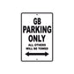 GB Motorbike Parking Only All Others Will Be Towed Aluminum Metal Sign