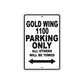 Gold Wing 1100 Motorbike Parking Only All Others Will Be Towed Aluminum Metal Sign