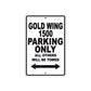 Gold Wing 1500 Motorbike Parking Only All Others Will Be Towed Aluminum Metal Sign