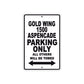 Gold Wing 1500 Aspencade Motorbike Parking Only All Others Will Be Towed Aluminum Metal Sign