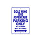 Gold Wing 1500 Aspencade Motorbike Parking Only All Others Will Be Towed Aluminum Metal Sign