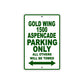 Gold Wing 1500 Aspencade Motorbike Parking Only All Others Will Be Towed Aluminum Metal Sign