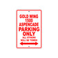 Gold Wing 1500 Aspencade Motorbike Parking Only All Others Will Be Towed Aluminum Metal Sign
