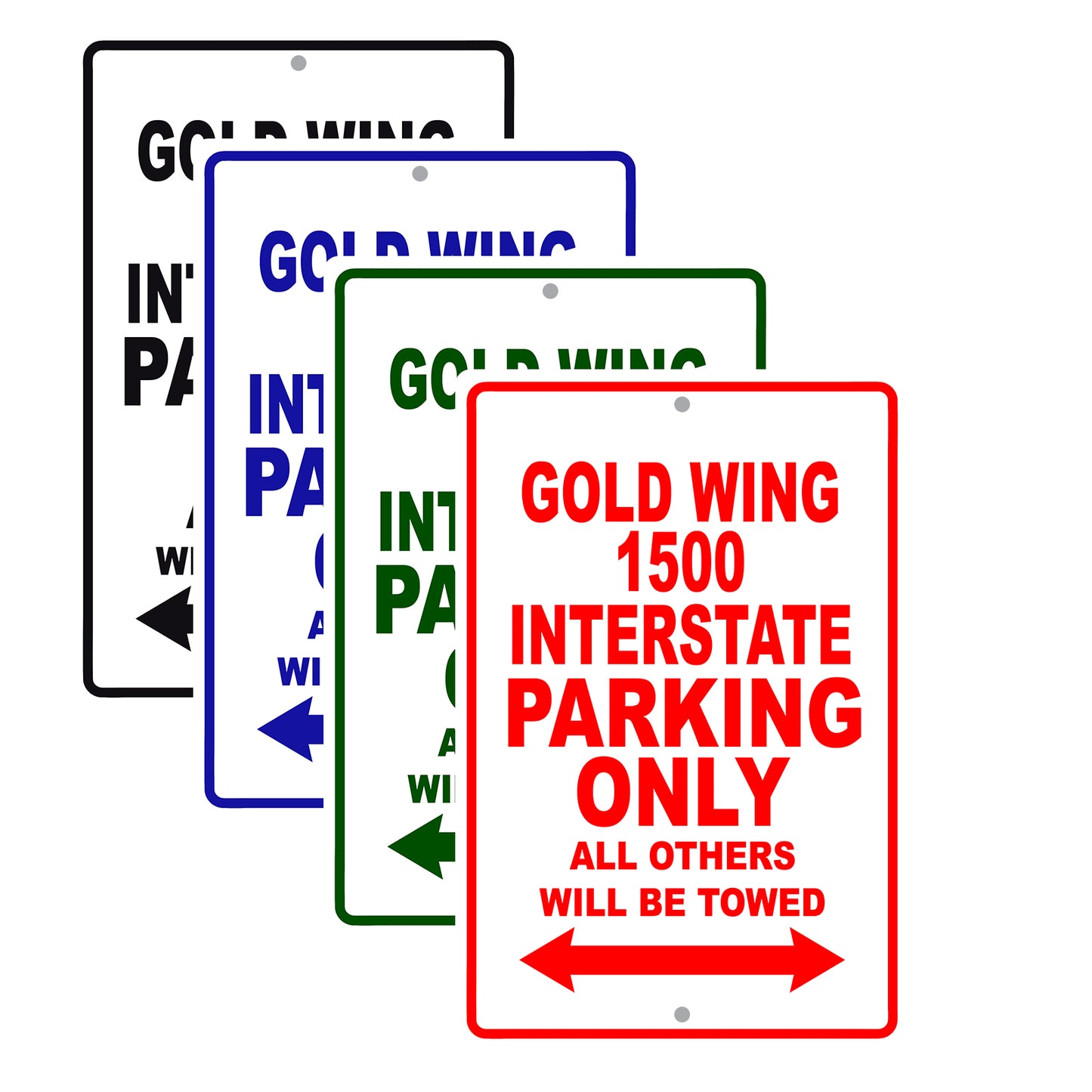 Gold Wing 1500 Interstate Motorbike Parking Only All Others Will Be Towed Aluminum Metal Sign