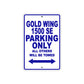 Gold Wing 1500 SE Motorbike Parking Only All Others Will Be Towed Aluminum Metal Sign