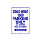 Gold Wing 1800 Motorbike Parking Only All Others Will Be Towed Aluminum Metal Sign