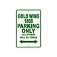 Gold Wing 1800 Motorbike Parking Only All Others Will Be Towed Aluminum Metal Sign