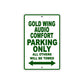 Gold Wing Audio Comfort Motorbike Parking Only All Others Will Be Towed Aluminum Metal Sign