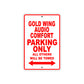 Gold Wing Audio Comfort Motorbike Parking Only All Others Will Be Towed Aluminum Metal Sign