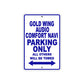 Gold Wing Audio Comfort Navi Motorbike Parking Only All Others Will Be Towed Aluminum Metal Sign