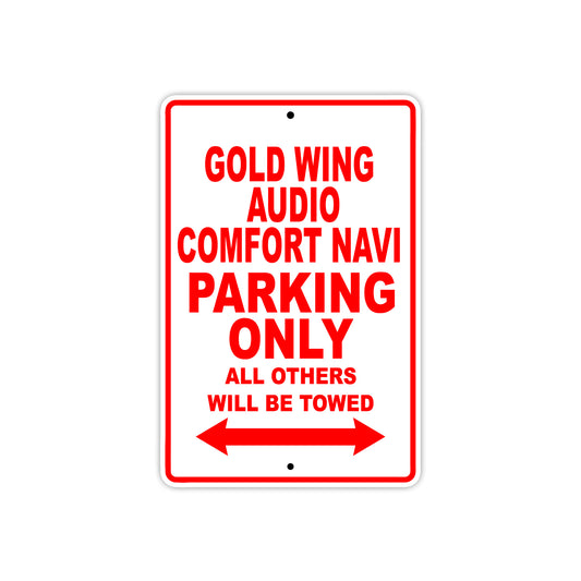 Gold Wing Audio Comfort Navi Motorbike Parking Only All Others Will Be Towed Aluminum Metal Sign