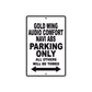 Gold Wing Audio Comfort Navi ABS Motorbike Parking Only All Others Will Be Towed Aluminum Metal Sign