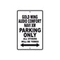 Gold Wing Audio Comfort Navi XM Motorbike Parking Only All Others Will Be Towed Aluminum Metal Sign