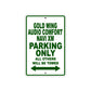Gold Wing Audio Comfort Navi XM Motorbike Parking Only All Others Will Be Towed Aluminum Metal Sign