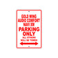 Gold Wing Audio Comfort Navi XM Motorbike Parking Only All Others Will Be Towed Aluminum Metal Sign