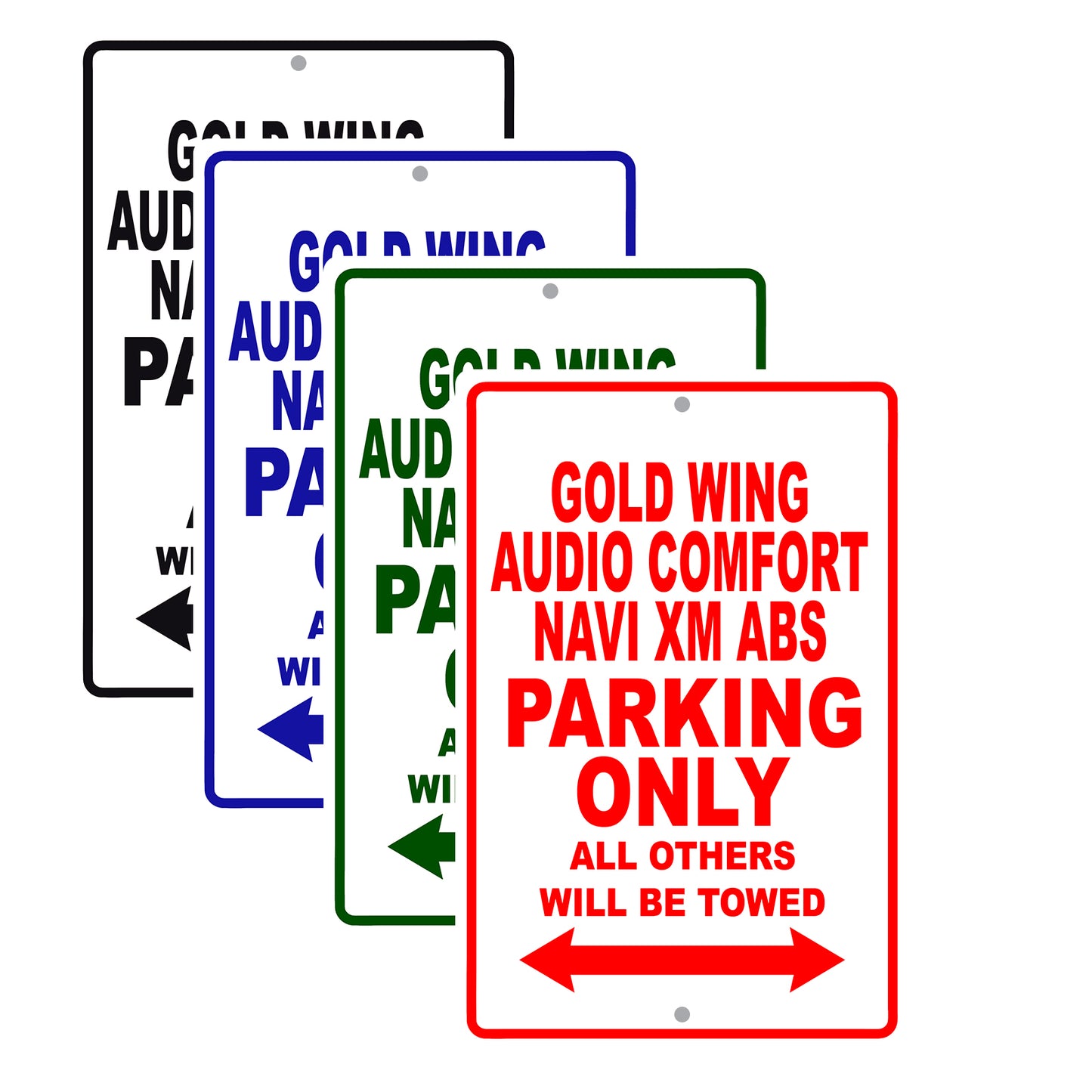Gold Wing Audio Comfort Navi XM ABS Motorbike Parking Only All Others Will Be Towed Aluminum Metal Sign