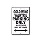Gold Wing Valkyrie Motorbike Parking Only All Others Will Be Towed Aluminum Metal Sign