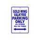 Gold Wing Valkyrie Motorbike Parking Only All Others Will Be Towed Aluminum Metal Sign