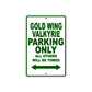 Gold Wing Valkyrie Motorbike Parking Only All Others Will Be Towed Aluminum Metal Sign