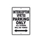 Interceptor VFR750 Motorbike Parking Only All Others Will Be Towed Aluminum Metal Sign