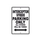 Interceptor VFR800 Motorbike Parking Only All Others Will Be Towed Aluminum Metal Sign