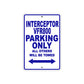 Interceptor VFR800 Motorbike Parking Only All Others Will Be Towed Aluminum Metal Sign