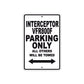 Interceptor VFR800F Motorbike Parking Only All Others Will Be Towed Aluminum Metal Sign