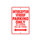Interceptor VFR800F Motorbike Parking Only All Others Will Be Towed Aluminum Metal Sign