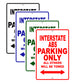 Interstate ABS Motorbike Parking Only All Others Will Be Towed Aluminum Metal Sign