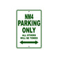 NM4 Motorbike Parking Only All Others Will Be Towed Aluminum Metal Sign