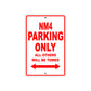NM4 Motorbike Parking Only All Others Will Be Towed Aluminum Metal Sign