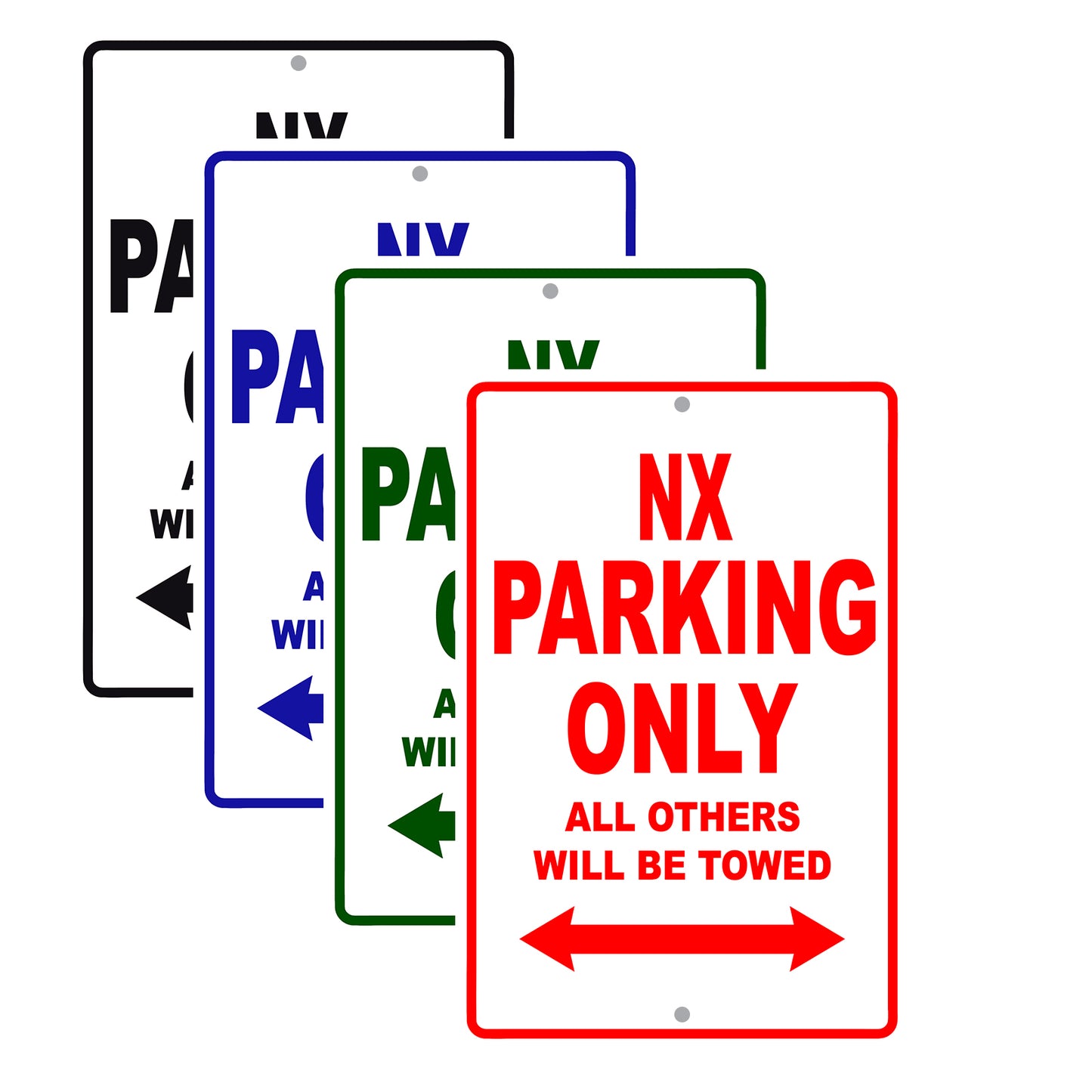 NX Motorbike Parking Only All Others Will Be Towed Aluminum Metal Sign