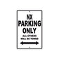 NX Motorbike Parking Only All Others Will Be Towed Aluminum Metal Sign