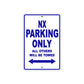 NX Motorbike Parking Only All Others Will Be Towed Aluminum Metal Sign
