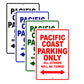 Pacific Coast Motorbike Parking Only All Others Will Be Towed Aluminum Metal Sign
