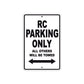 RC Motorcycle Parking Only All Others Will Be Towed Aluminum Metal Sign